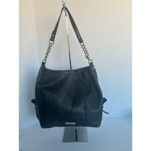 Brahmin Vintage Hobo Bag Women OS Black Excellent Full Grain Leather‎ Gold